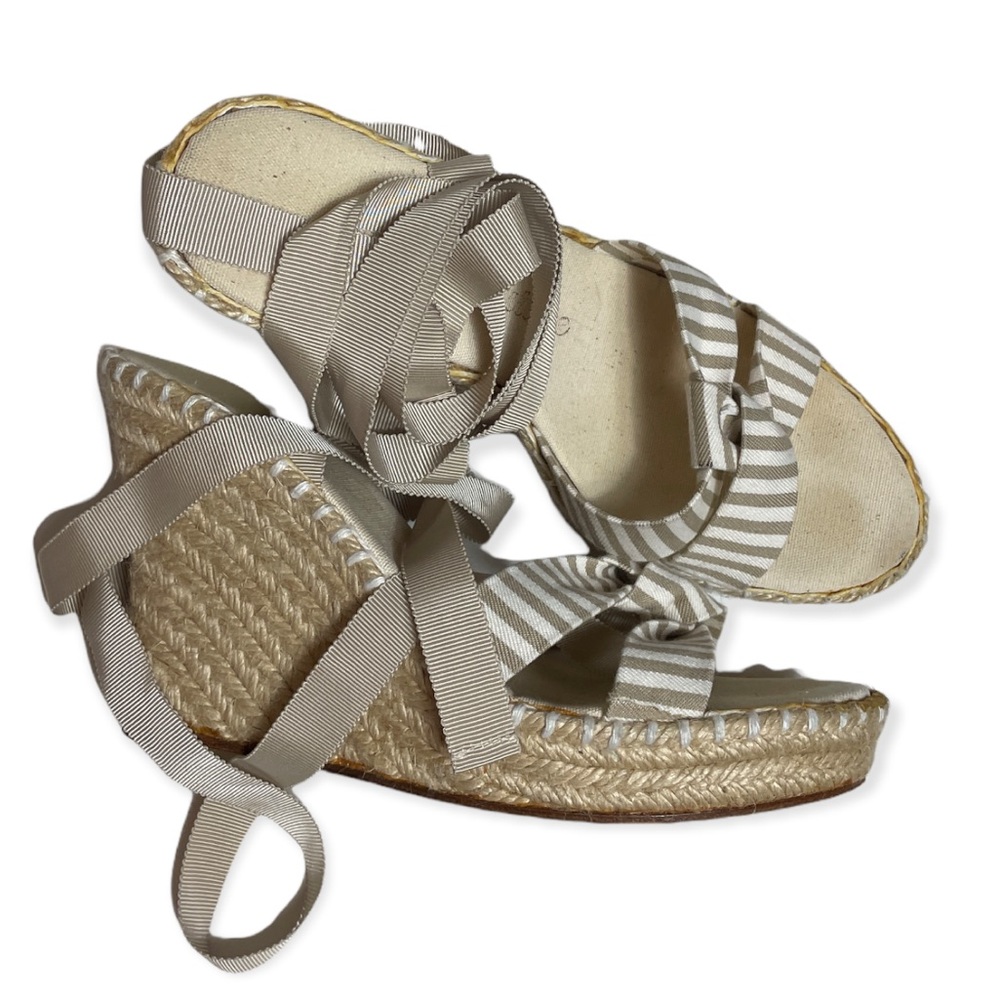 Juicy Couture Platform Ribbon Tie Espadrilles Size 7